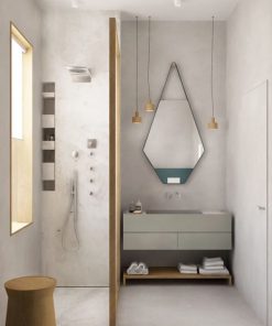 GƯƠNG LỤC GIÁC VIỀN DA TREO LG01